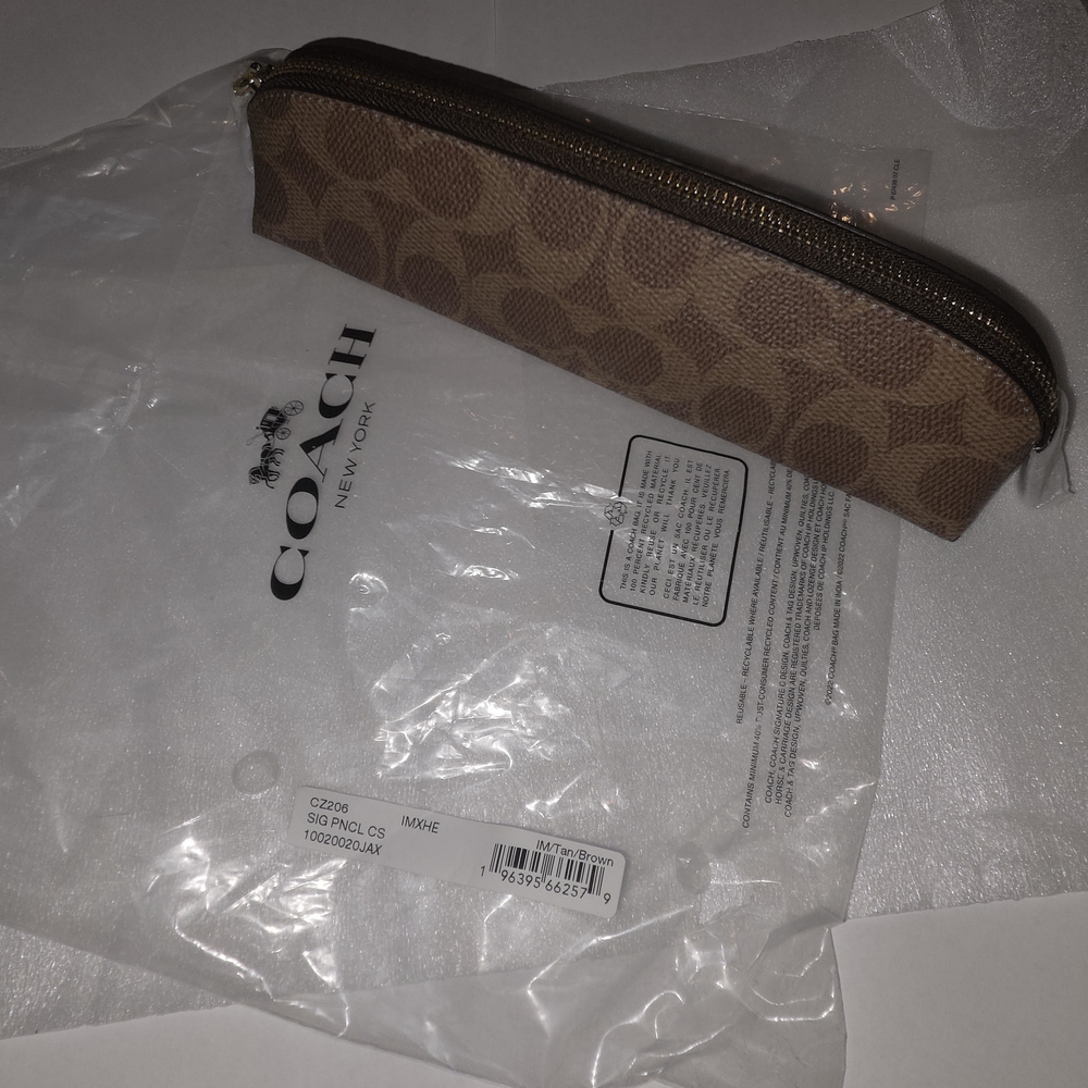 NWT Coach Brown Pencil Case - Picture 5 of 7